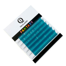 Ресницы OkoLashes Fantasy mini Mix 7-12 mm Аквамарин, изгиб L, толщина 0.07