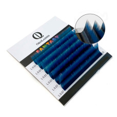Ресницы OkoLashes Ombre mini Mix 7-12 mm Черно-синие, изгиб D, толщина 0.07